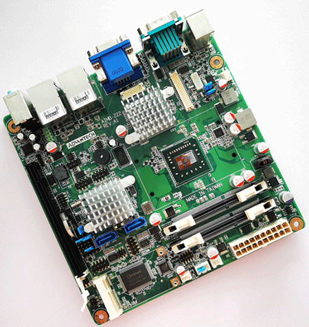 AIMB-222G2-S2A1E     P/N:08GSA785E01306     AIMB-222 REV A1   AMD Mobile Athlon™ II Neo/Turion™ IINeo Mini-ITX with CRT/LVDS/HDMI/DVI,4 COM and Dual LAN