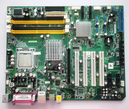 AIMB-766 REV A1     08GSAQ35001105     支持LGA 775 酷睿2四核/酷睿2 CPU ATX主板，支持DDR2/双千兆网络/4COM